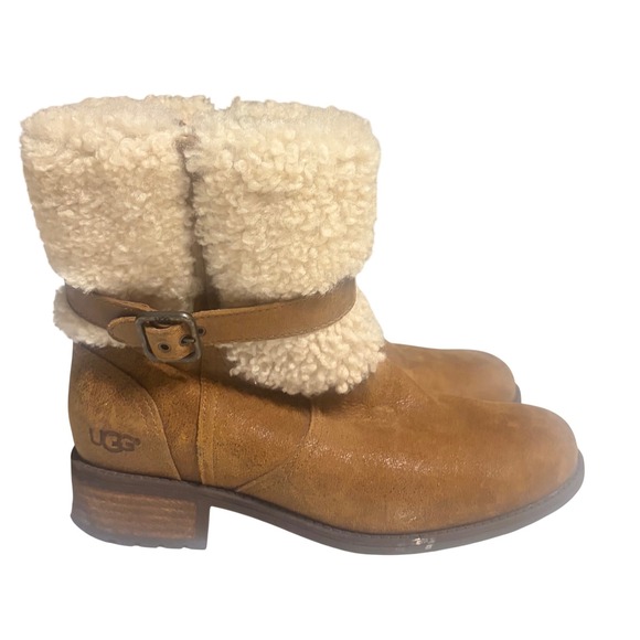 UGG Shoes - UGG Simmens Waterproof Leather Suede Boots‎ Chestnut Brown 1008220 Womens 8.5